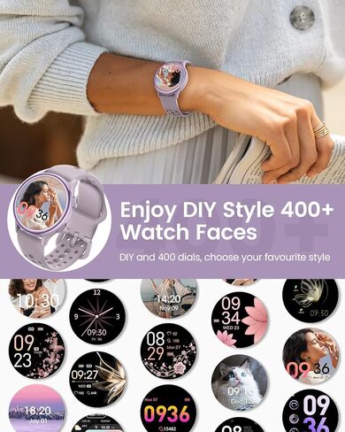 Smart Watches for Women for iPhone/Samsung/Android(Answer/Make Calls),1.27'' AMOLED Screen Activity Fitness Trackers with Heart Rate/Sleep/SpO2 Monitor,120+ Sport Modes IP68 Fitness Watch 2Band Purple in Saudi Arabia