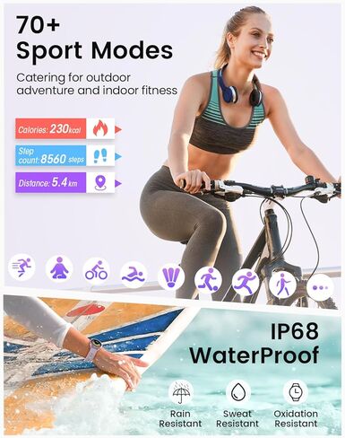 Smart Watches for Women for iPhone/Samsung/Android(Answer/Make Calls),1.27'' AMOLED Screen Activity Fitness Trackers with Heart Rate/Sleep/SpO2 Monitor,120+ Sport Modes IP68 Fitness Watch 2Band Purple in Saudi Arabia