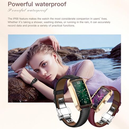 Elegant Smart Watch for Women Fitness Tracker with Step Counter Calorie Tracker Heart Rate Monitor Sleep Tracker IP68 Waterproof Activity Tracker Bracelet with AMOLED Touchscreen for Android IOS in Saudi Arabia