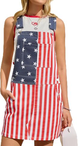 Bindefon Overall Dress for Women Skirt Summer Shorts Romper with Pockets Festival Outfits in Kuwait