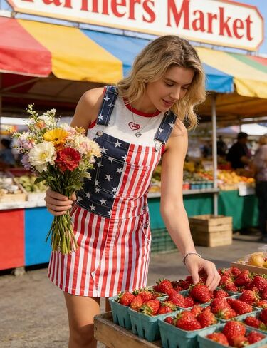 Bindefon Overall Dress for Women Skirt Summer Shorts Romper with Pockets Festival Outfits in Kuwait