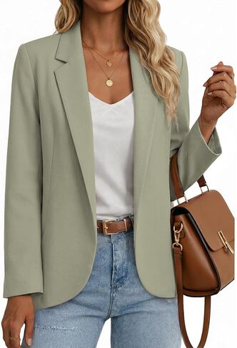 Mina Self 2026 Summer Women's Lightweight Blazer - Open Front Breathable Elegant Casual Lined Fashion Work Jacket with Pocket in Kuwait