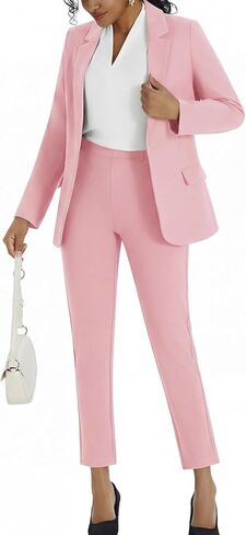 Kelyaa Women's 2 Piece Suit Set Business Casual Slim Fit One Button Blazer and Pant Suit for Office Work Professional Outfits in Saudi Arabia
