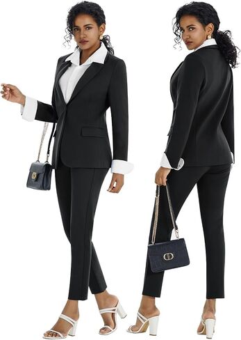 Kelyaa Women's 2 Piece Suit Set Business Casual Slim Fit One Button Blazer and Pant Suit for Office Work Professional Outfits in Saudi Arabia