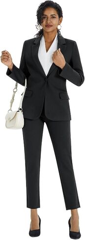 Kelyaa Women's 2 Piece Suit Set Business Casual Slim Fit One Button Blazer and Pant Suit for Office Work Professional Outfits in Saudi Arabia