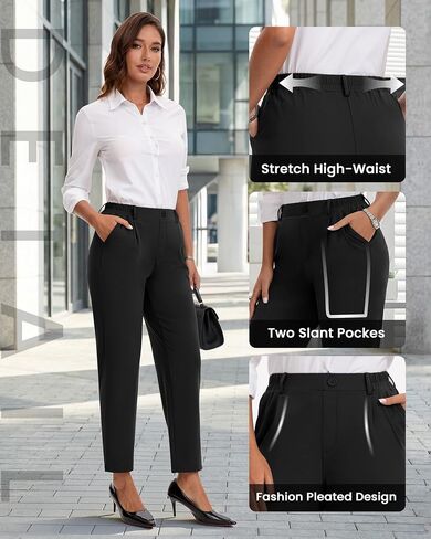 COPYLEAF Dress Pants Women Stretchy Ankle Work Pants Travel Golf Business Casual Trousers Slacks with Pockets in Kuwait