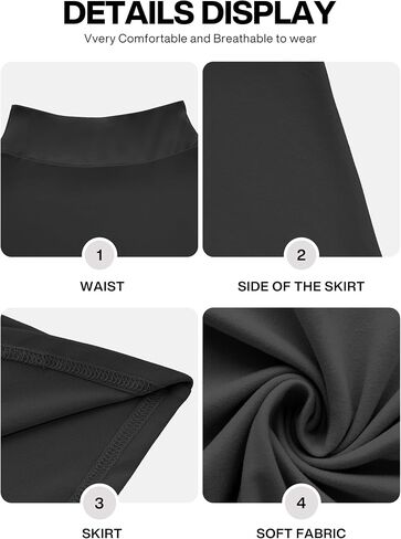 VIISHOW Women's Knee Length Skirt High Waisted Stretchy A-Line Skater Skirt Soft Knit Modest Casual Skirts for Daily Wear in Kuwait