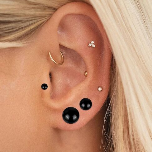 6-18Pcs Glass Ear Stretching Kit 1.6-7mm/7.5-12mm Plugs for Ears Gauges with O-Rings Single Flare Glass Gauge Stretching Kit Ear Expander Body Piercing Jewelry for Women Men in Saudi Arabia