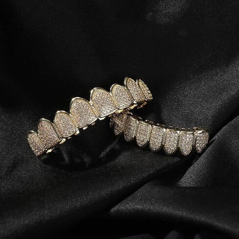 الذهب الصلب فوق S925 الفضة الاسترليني ثمانية أسنان T-Square Moissanite Teeth Grillz، أحجار مستطيلة لأسلوب العطلات، اختيار ممتع للرجال والنساء خلال عيد الميلاد in Kuwait