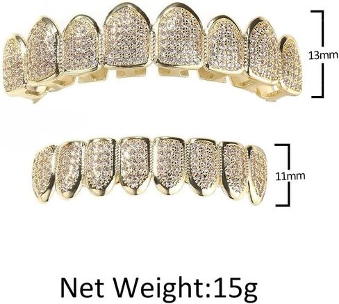 الذهب الصلب فوق S925 الفضة الاسترليني ثمانية أسنان T-Square Moissanite Teeth Grillz، أحجار مستطيلة لأسلوب العطلات، اختيار ممتع للرجال والنساء خلال عيد الميلاد in Kuwait