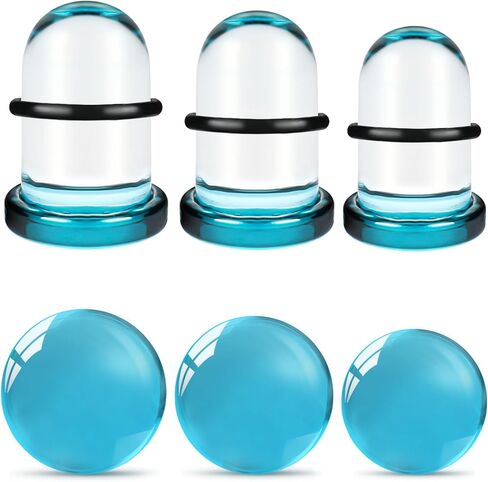 6-18Pcs Glass Ear Stretching Kit 1.6-7mm/7.5-12mm Plugs for Ears Gauges with O-Rings Single Flare Glass Gauge Stretching Kit Ear Expander Body Piercing Jewelry for Women Men in Saudi Arabia