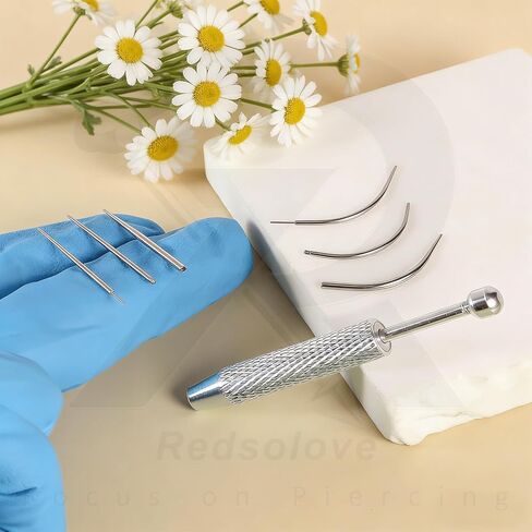 14G 16G 18G Piercing Tapers Ball Grabber Tool Piercing Kits Stainless Steel Insertion Pin Assistant Set Changing Jewelry for Ear/Nose/Navel/Nipple/Lip/Eyebrow/Tongue in Kuwait