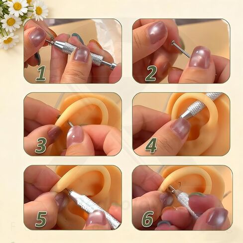 14G 16G 18G Piercing Tapers Ball Grabber Tool Piercing Kits Stainless Steel Insertion Pin Assistant Set Changing Jewelry for Ear/Nose/Navel/Nipple/Lip/Eyebrow/Tongue in Kuwait