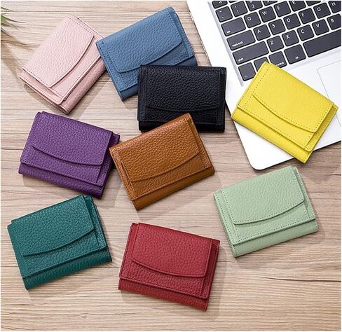 2023 New Unisex Anti-Credit Card Fraud Folding Mini Wallet, Genuine Leather RFID Blocking Card Holder Organizer Pocket Mini Wallet (Color : Wine Red) in Kuwait