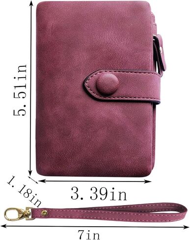 PofeeXIO Womens Small Bifold Leather Wallets RFID Ladies Wristlet with Card Slots id Window Zipper Coin Purse | Small in Kuwait