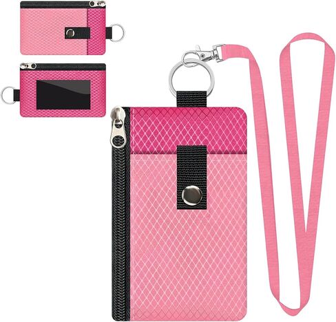 Leyeve Lanyard Slim Wallet for women men, RFID Blocking Wristlet Wallet with ID Window, Keychain Pouch with Card Holder for Cash, Travel, Cruise-KB0012 in Saudi Arabia