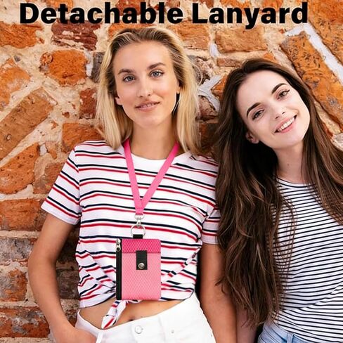 Leyeve Lanyard Slim Wallet for women men, RFID Blocking Wristlet Wallet with ID Window, Keychain Pouch with Card Holder for Cash, Travel, Cruise-KB0012 in Saudi Arabia