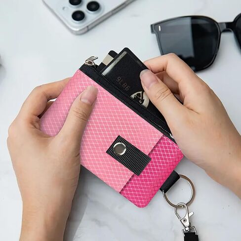 Leyeve Lanyard Slim Wallet for women men, RFID Blocking Wristlet Wallet with ID Window, Keychain Pouch with Card Holder for Cash, Travel, Cruise-KB0012 in Saudi Arabia