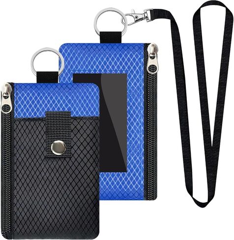 Leyeve Lanyard Slim Wallet for women men, RFID Blocking Wristlet Wallet with ID Window, Keychain Pouch with Card Holder for Cash, Travel, Cruise-KB0012 in Saudi Arabia