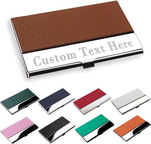 EAQ Custom Business Card Holder Personalized Leather Business Card Holder for Men&Women Custom Logo/Name Business Card Holder Gift in Saudi Arabia