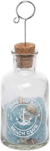 حامل بطاقات Beachcombers مع غطاء الصخور المائية الزجاجي الساحلي البحري والمحيط الشاطئي 2.17 × 2.17 × 6.3 أزرق in Kuwait