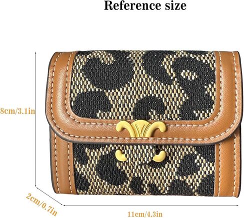 Leheybia Women's Credit Card Holder Jacquard Canvas Small Wallet Rfid Blocking Business Card Case 11 Accordion Card Slot Card Holder Wallet for Women (Earthy yellow) in Saudi Arabia
