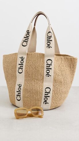 Women's Pre-Loved Chloe Tote Bag, Straw in Saudi Arabia