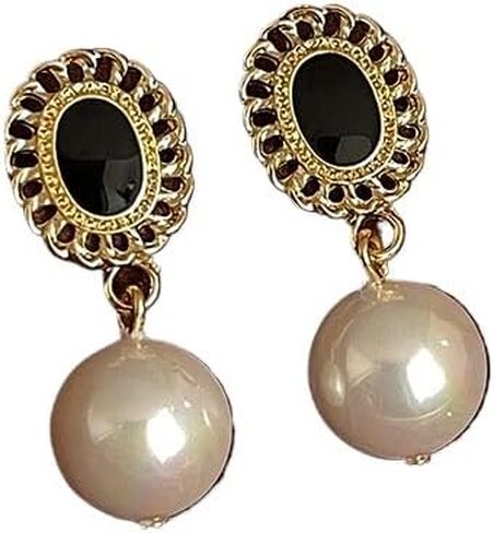Medieval French elegance temperament versatile 925 silver needle stud earrings exaggerated earrings in Kuwait