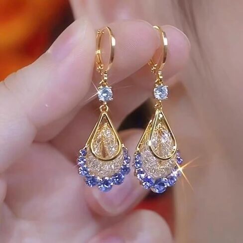 الذهب تخريمية أقراط على شكل دمعة 14k مطلية بالذهب أقراط صغيرة أقراط صغيرة على شكل دمعة أقراط بسيطة خفيفة الوزن هدية للسيدات in Kuwait