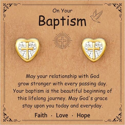 First Communion Confirmation Baptism Gifts Cross Earrings Birthday Religious Easter Graduation Gifts for Daughter Granddaughter Niece Goddaughter in Saudi Arabia