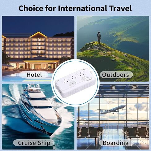2000W Voltage Converter US to Europe for Hair Dryer, 220V to 110V Converter for European Travel Plug Adapter with 3 AC 2 USBC 2 USBA Ports, Travel Essential with EU UK IT AU Plug (White) in Saudi Arabia
