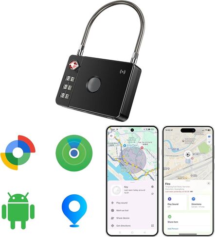 MiLi Smart TSA Luggage Lock with Bluetooth Tracker, Works with Apple Find My & Google Find Hub, Anti-Lost Travel Lock for Suitcase & Bags, Replaceable Battery, Durable All-Metal Design in Saudi Arabia