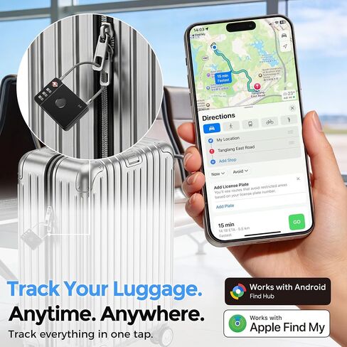 MiLi Smart TSA Luggage Lock with Bluetooth Tracker, Works with Apple Find My & Google Find Hub, Anti-Lost Travel Lock for Suitcase & Bags, Replaceable Battery, Durable All-Metal Design in Saudi Arabia