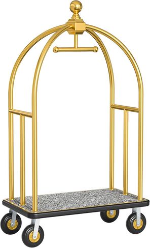 42 * 26IN Hotel Luggage Cart with Top Frame and Hook, 1300 LBS Load Capacity, Platform Truck with Front Frame and 7-inch Rubber Wheels, Ideal for Travel, Resorts, Conference in Kuwait
