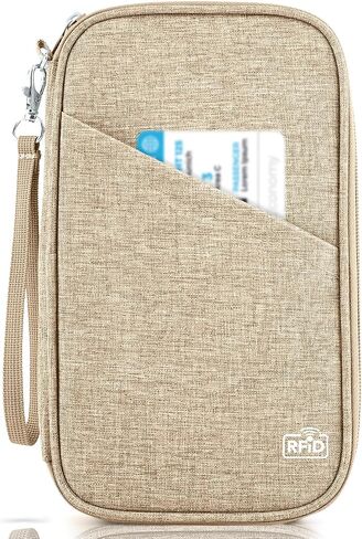 TOPBAG عائلة حامل جواز السفر، محفظة جواز السفر النسائية Rfid Blocking، منظم وثائق السفر للمحافظ المميزة، حقيبة حامل جواز سفر مقاومة للماء للنساء والرجال أثناء السفر، حافظة بطاقات الائتمان in Kuwait