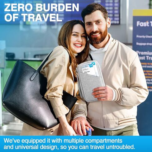 TOPBAG عائلة حامل جواز السفر، محفظة جواز السفر النسائية Rfid Blocking، منظم وثائق السفر للمحافظ المميزة، حقيبة حامل جواز سفر مقاومة للماء للنساء والرجال أثناء السفر، حافظة بطاقات الائتمان in Kuwait
