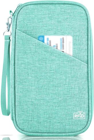 TOPBAG عائلة حامل جواز السفر، محفظة جواز السفر النسائية Rfid Blocking، منظم وثائق السفر للمحافظ المميزة، حقيبة حامل جواز سفر مقاومة للماء للنساء والرجال أثناء السفر، حافظة بطاقات الائتمان in Kuwait