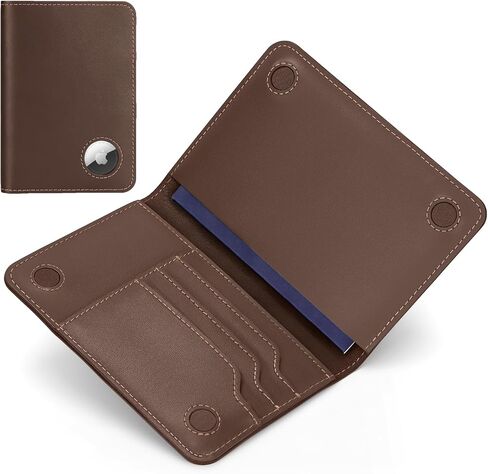 ALLIVE Passport Holder for Travel, Genuine Leather Passport Holder with AirTag Slot, Magnetic Closure, RFID Blocking Passport Cover Travel Wallet for Women Men in Saudi Arabia