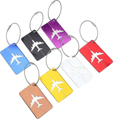7pcs Set Aluminium Alloy Travel Luggage Bag Identifier Travel Labels Accessories to Quickly Spot Luggage for Suitcases Cover Stainless in Kuwait