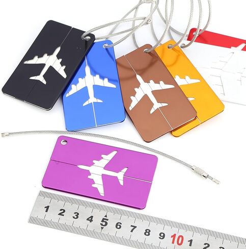 7pcs Set Aluminium Alloy Travel Luggage Bag Identifier Travel Labels Accessories to Quickly Spot Luggage for Suitcases Cover Stainless in Kuwait