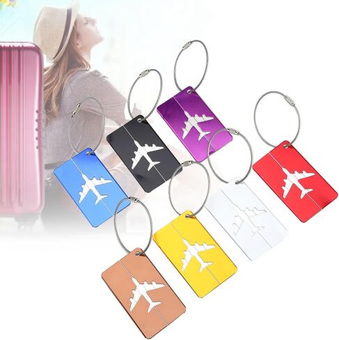 7pcs Set Aluminium Alloy Travel Luggage Bag Identifier Travel Labels Accessories to Quickly Spot Luggage for Suitcases Cover Stainless in Kuwait