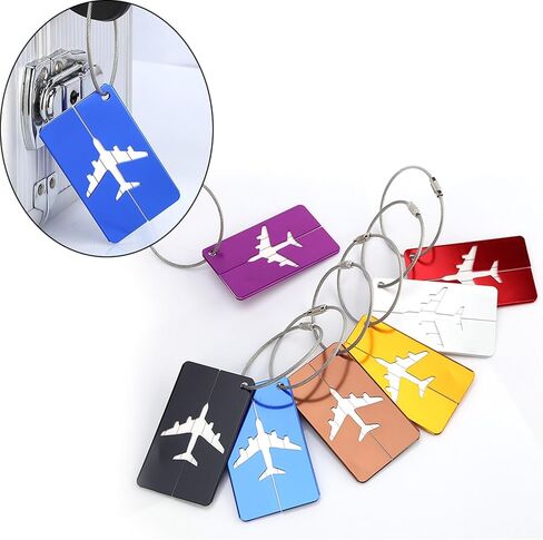 7pcs Set Aluminium Alloy Travel Luggage Bag Identifier Travel Labels Accessories to Quickly Spot Luggage for Suitcases Cover Stainless in Kuwait