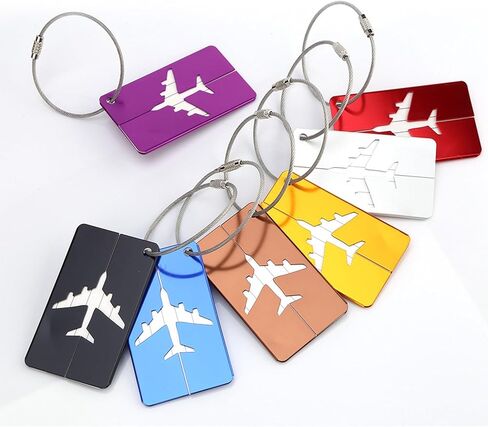 7pcs Set Aluminium Alloy Travel Luggage Bag Identifier Travel Labels Accessories to Quickly Spot Luggage for Suitcases Cover Stainless in Kuwait