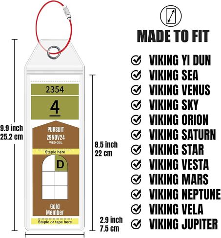 Viking Cruise Luggage Tag Holders, Zip Seal Clear Cruise Luggage Tag Holder with Steel Loops Fits for All Viking Ships & Tags, Cruise Essentials 2026-2027 (6 Pcs Luggage Tag Holders) in Saudi Arabia