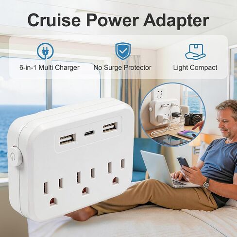 16Pcs Cruise Ship Essentials, Travel Cruise Must Haves with Power Plug Adapter, Includes Waterproof Phone Pouches, Luggage Tags, Lanyard Card Holders, Towel Bands for Beach Chair and Magnetic Hooks in Saudi Arabia