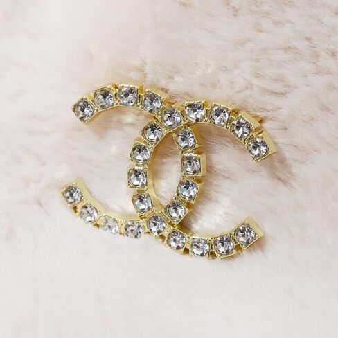 Gold Rhinestone Double Loop Brooch Pin for Women, Elegant Interlocking Circle Crystal Brooch, Fashion Jewelry Lapel Pin for Dress Coat Scarf Wedding Party Gift in Kuwait