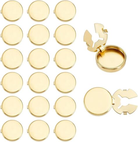 20Pcs Flat Round Cuff Button Cover Raw Unplated Metal Cufflinks Decorative Buttons Clips Replacement Apparel Accessories for Formal Business Meetings Wedding Clothing Decoration in Kuwait