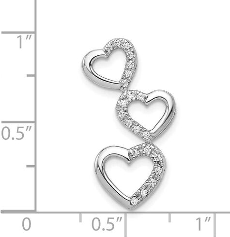 Charm Pendant 14K White Gold Diamond Round 1 10Ct. Triple Heart Chain Slide in Saudi Arabia
