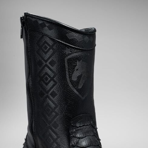 Joe Boots Men’s Snake Print Leather Western Boots – 3/4 Shaft Square Toe Cowboy Boot with Side Zipper Leather Outsole 1.5 Heel in Saudi Arabia