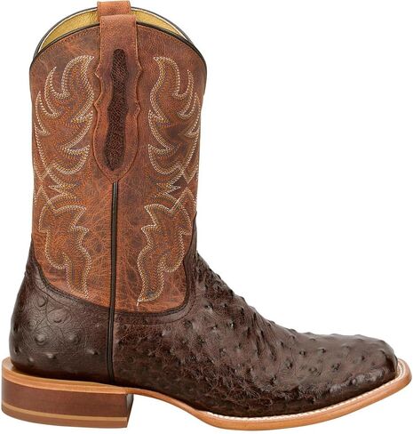 Tony Lama Men's Blaine Kango Tobacco ReQuill Ostrich Vamp 11In Tan Top Boot in Kuwait